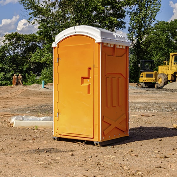 how often are the porta potties cleaned and serviced during a rental period in Ladora